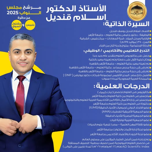 تعرف على مرشحك ؟ لإنتخابات مجلس النواب – دائرة بلبيس ومشتول السوق