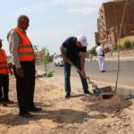 بالصور محافظ أسوان يشهد بدء حملة التشجير بطريق الساداتبمدينة اسوان