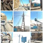 “سقوط عمود اناره إثر حادث تصادم# بلبيس