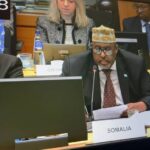 سفير الصومال يلقي كلمته أمام الاجتماع المشترك للمندوبين الدائمين 