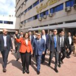 محافظ الدقهلية ووزيرة التنمية المحلية ووزير التموين يتفقدون مركز سيطرة الشبكة الوطنية للطوارئ والمركز التكنولوجي بالمحافظة