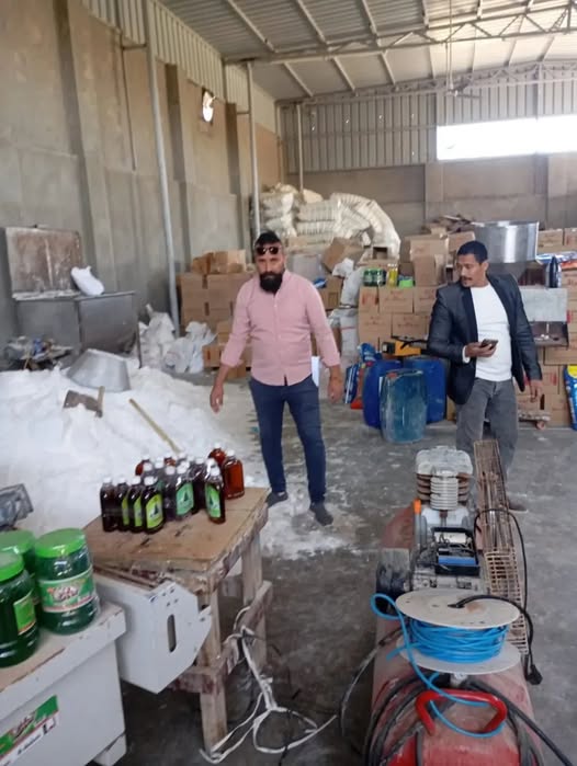 ضبط مصنع منظفات غير مرخص بالفيوم