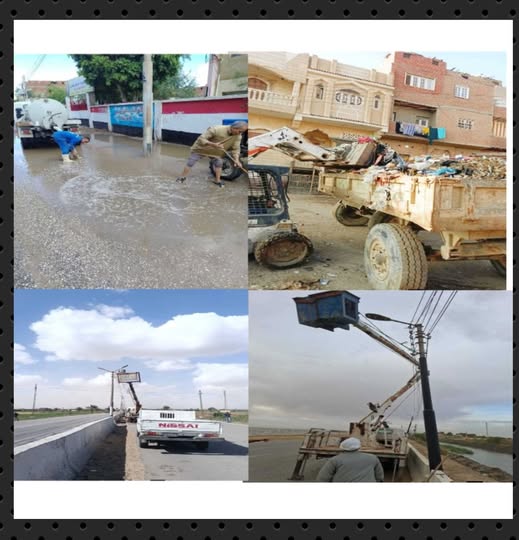 حملات مكثفة لرفع آثار الطقس السيئ وتحسين الخدمات بمدن الفيوم