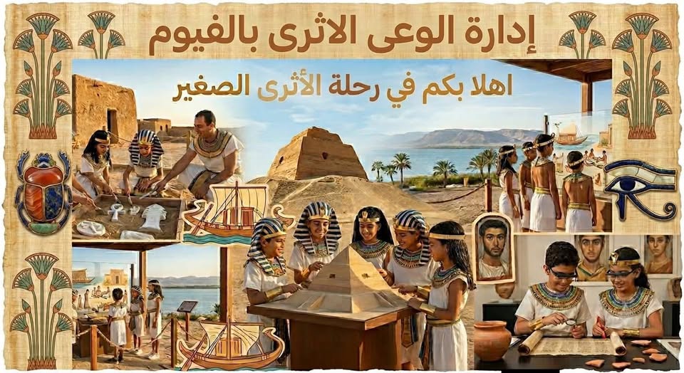 إدارة الوعي الأثري بالفيوم تطلق مبادرة مجانية لتنمية الوعي بالحضارة المصرية لدى الأطفال