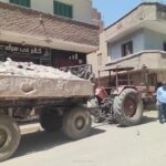 خلال جولته التفقدية بالمركز أبو حطب يقوم بضبط جرار زراعى يلقي نواتج هدم بالطرق العامة بأشمون