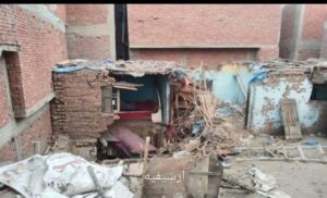 انهيار حائط منزل مكوّن من طابقين في إطسا بالفيوم دون وقوع إصابات
